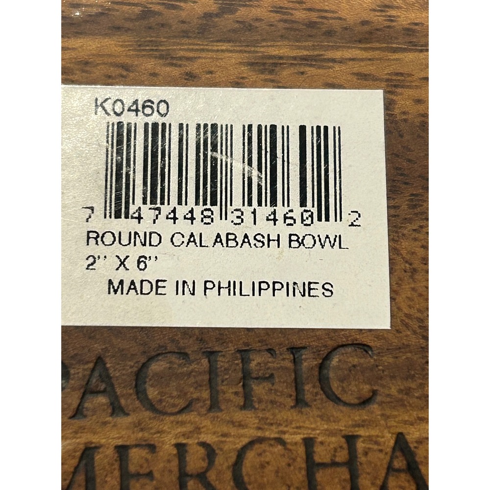 Pacific Merchants Acaciaware Round Calabash Wood Bowl 6x2 Acacia Wood K0460 - Picture 5 of 5